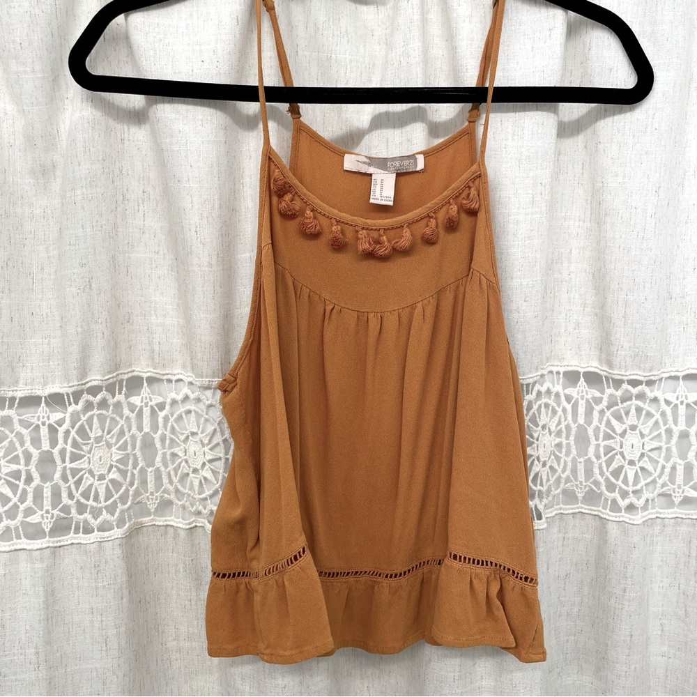 Mustard yellow tank top crop